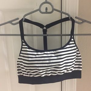 Athleta Up-Tempo Stripe Seamless T Back Bra